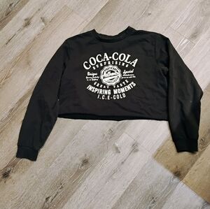 Coca-Cola Black Long Sleeve Crop Top